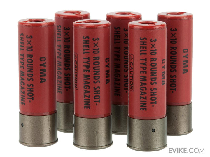 CYMA 30 Round Shotgun Shell Magazines for 3-round burst Airsoft Shotguns - Pack of 6 Shells - 2